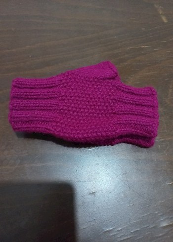 Mor Örgü Parmaksız Kadın Eldiveni - Görsel 3