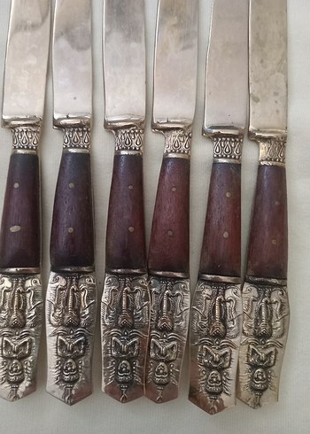 Diğer Bordo Saplı Vintage 6 Adet Bıçak