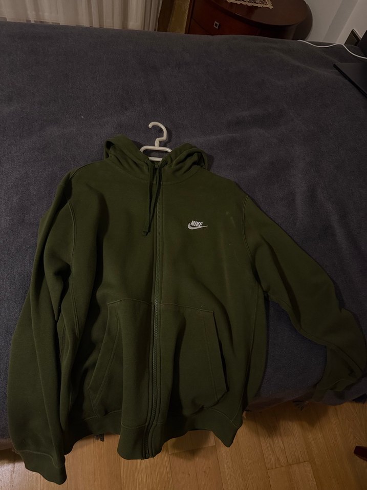 Erkek Haki Fermuarlı Sweatshirt - Görsel 3