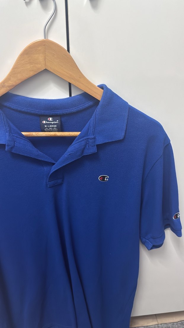 Erkek Mavi Polo Yaka Kısa Kollu Tişört XL - Görsel 3