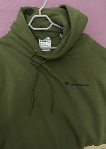 Kadın Haki Kapüşonlu Sweatshirt - Görsel 3