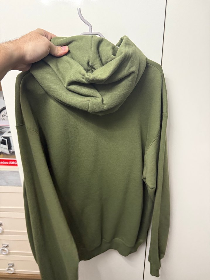 Kadın Haki Kapüşonlu Sweatshirt - Görsel 4