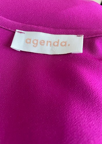 Uzun Kollu Mor-Fuşya Kadın Elbise - Görsel 7