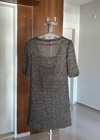 V Yaka Triko Midi Elbise - Görsel 4