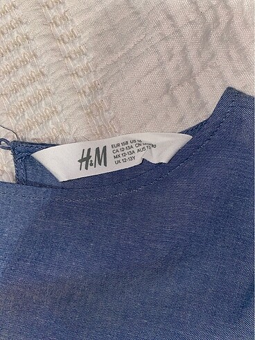 12-13 Yaş Beden mavi Renk H&M sıfır ince bluz kot rengi