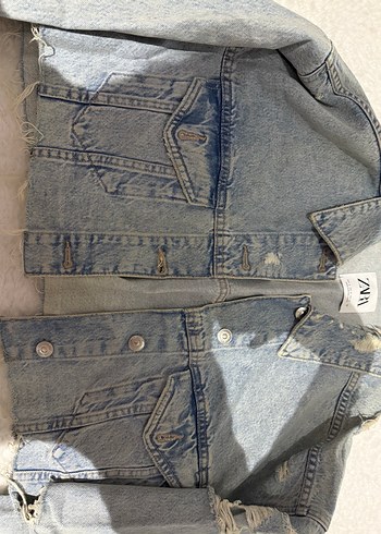 s Beden mavi Renk Düğmeli Gri Kadın Denim Ceket