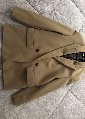 Zara Bej Tek Dugmeli Blazer Ceket