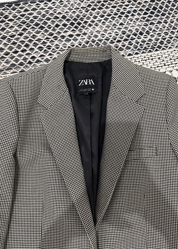 xs Beden Zara Gri Düğmeli Kadın Blazer Ceket