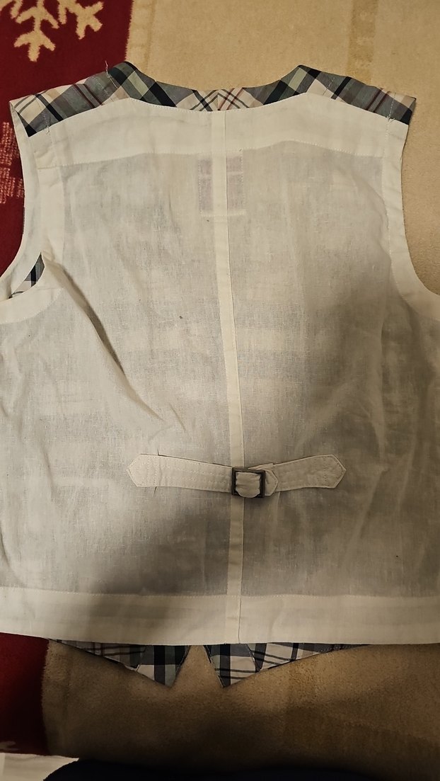 Düğmeli Ekose Yelek - Görsel 5