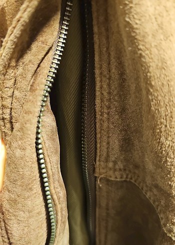 Kahverengi Nakışlı Süet Ceket/Mont - Görsel 4