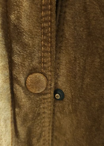 Kahverengi Nakışlı Süet Ceket/Mont - Görsel 5