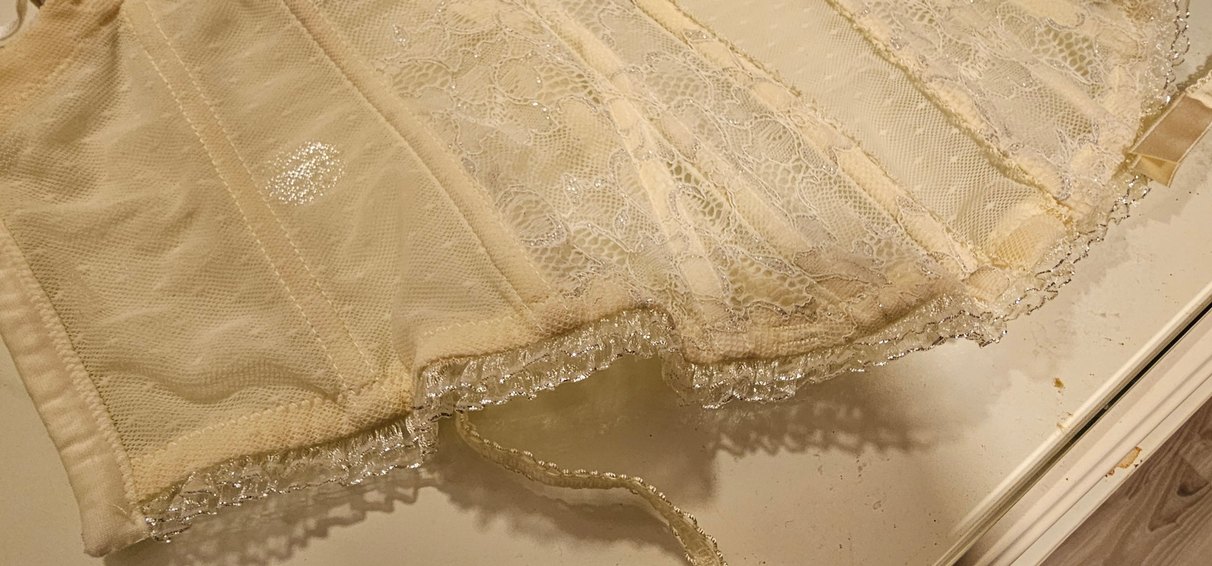 Beyaz Vintage Dantel Bohem Büstiyer/Korse - Görsel 5