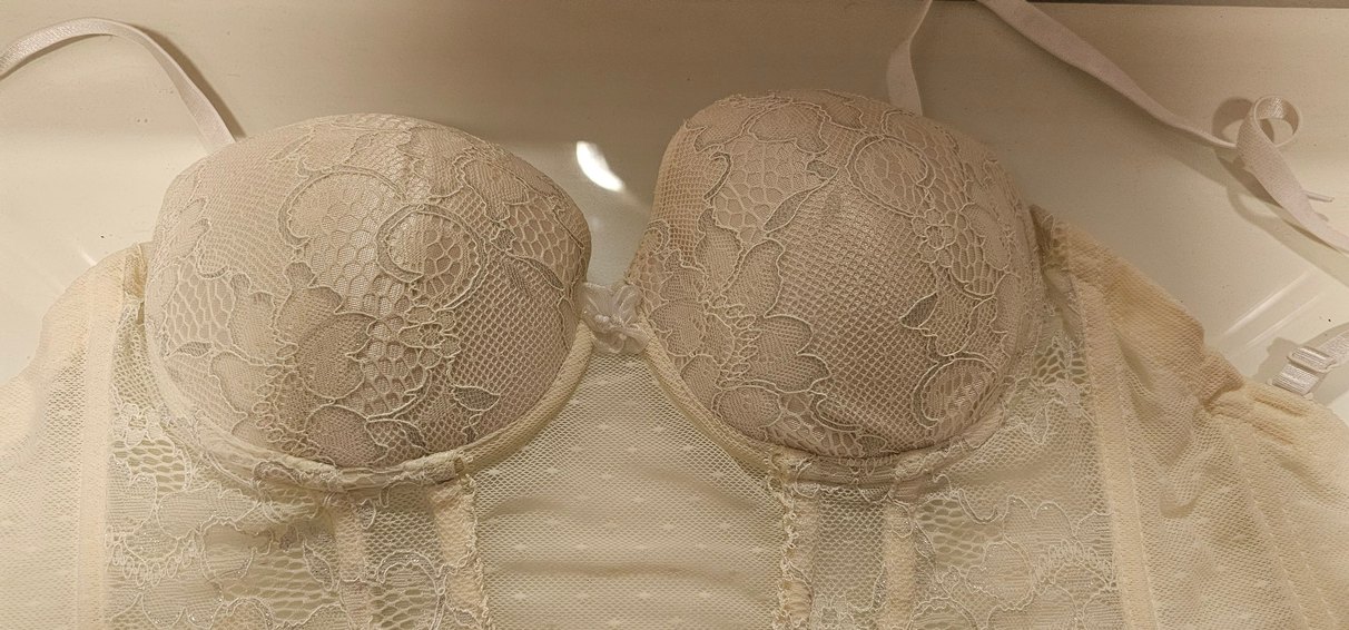 Beyaz Vintage Dantel Bohem Büstiyer/Korse - Görsel 2