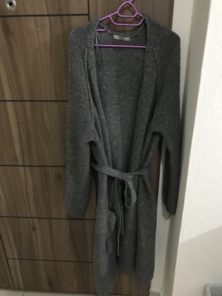 Bershka Gri uzun hırka