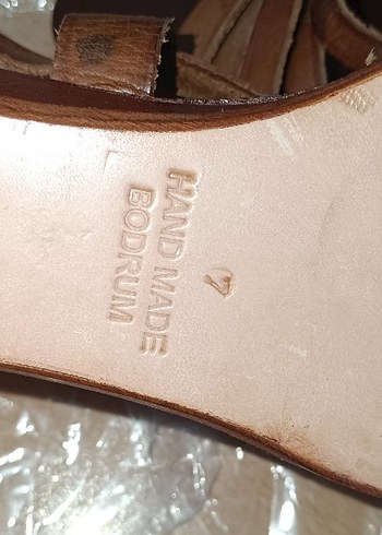 37 Beden kahverengi Renk Kahverengi Deri Kadın Dolgu Topuklu Sandalet