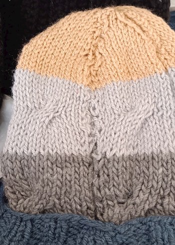 Renkli Bohem Örgü Kadın Bere tane fiyatıdır el örgü - Görsel 6