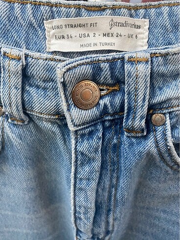 34 Beden mavi Renk Stradivarius Jean
