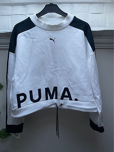 Puma bisiklet yaka sweatshirt siyah beyaz