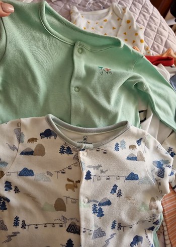 Uzun Kollu çıt çıtlı bebek bady.Mothercare marka. - Görsel 4