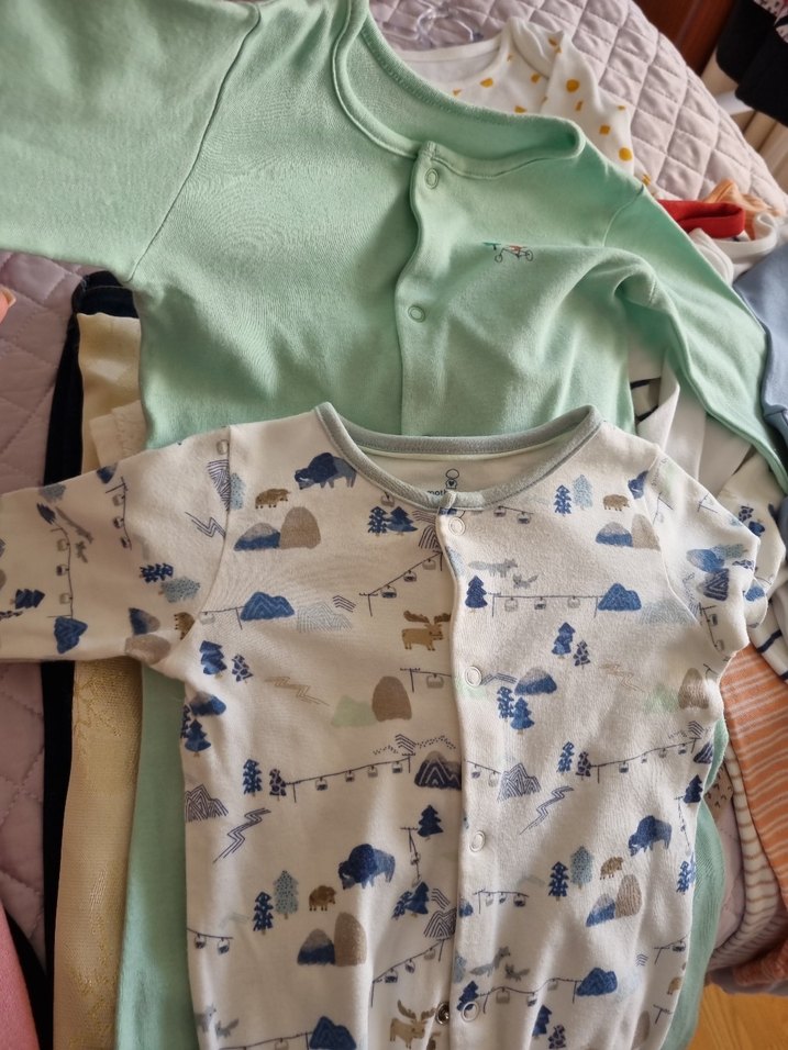 Uzun Kollu  çıt çıtlı bebek bady.Mothercare marka. - Görsel 2