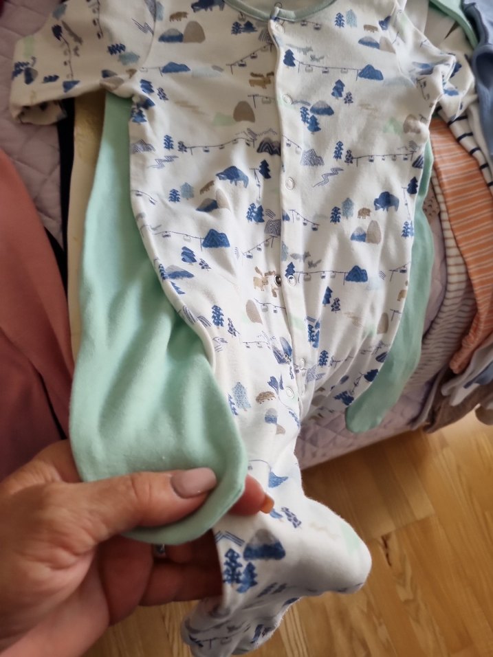 Uzun Kollu  çıt çıtlı bebek bady.Mothercare marka. - Görsel 5