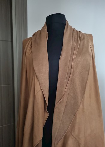 Bej Süet Salaş Uzun Hırka AFRODIT MARKA - Görsel 5