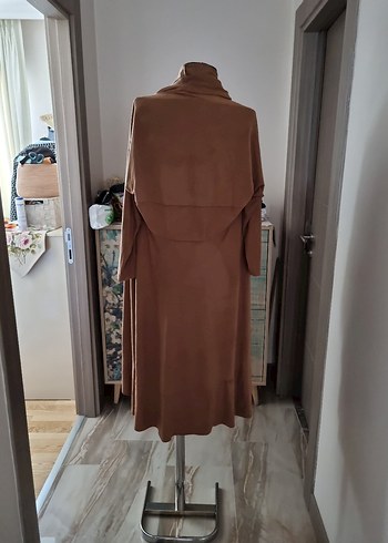 Bej Süet Salaş Uzun Hırka AFRODIT MARKA - Görsel 3