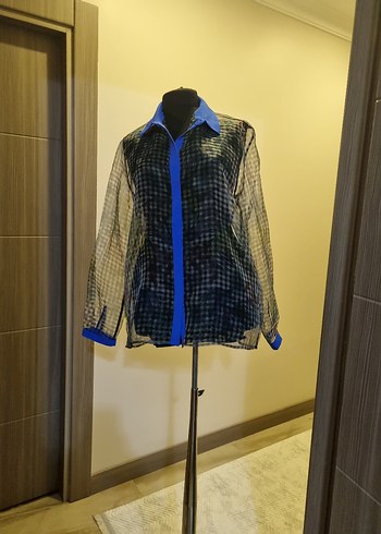 Mavi Yakalı Uzun Kollu Tül GömlekPARK BRAVO YENİ - Görsel 2