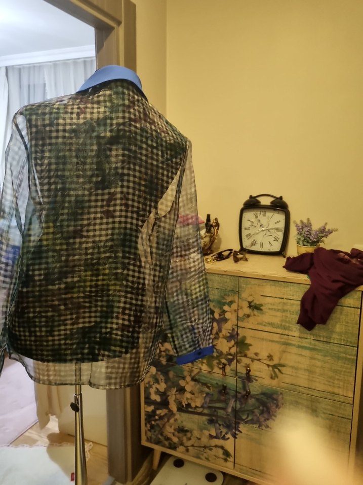 Mavi Yakalı Uzun Kollu Tül GömlekPARK BRAVO YENİ - Görsel 5