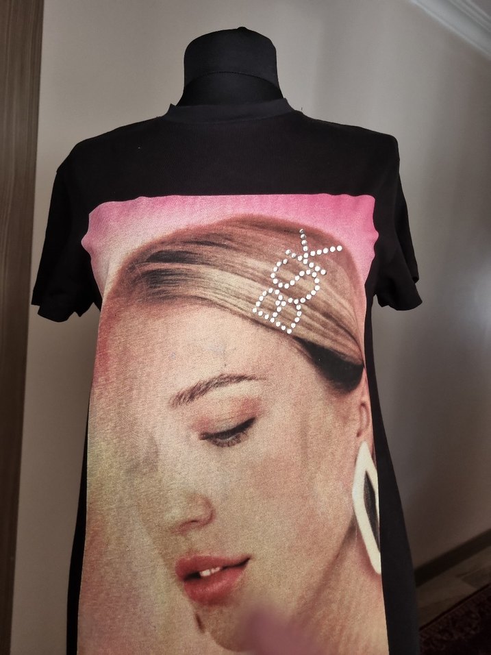 Siyah penye elbise BERSHKA MARKA - Görsel 3