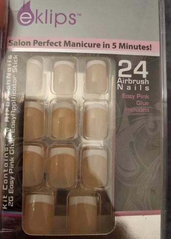 Bej 24 Parça Hızlı Manikür Tırnak Dekoru - Görsel 3