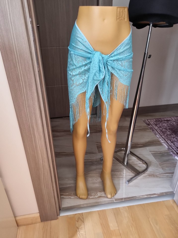 Turkuaz Mini Plaj Pareo - Görsel 2