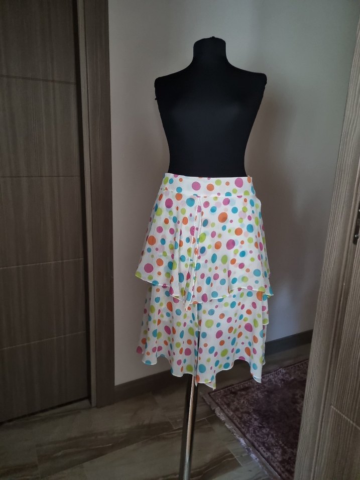 Renkli Puantiyeli Uzun etek.ROMAN MARKA - Görsel 3