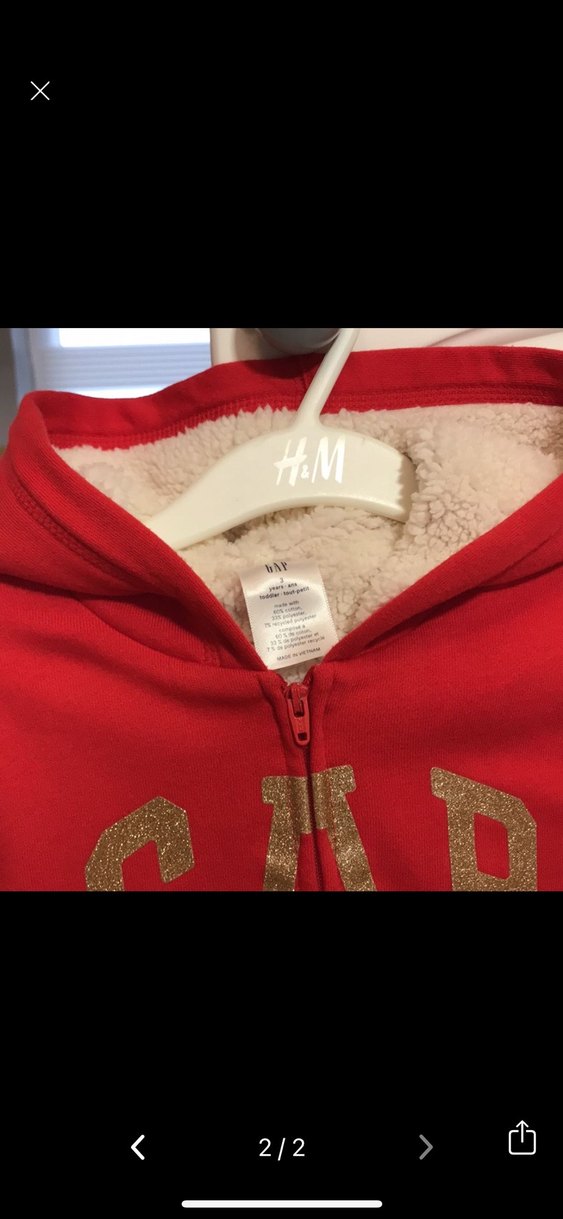 Kız Çocuk Kırmızı Fermuarlı Sweatshirt - Görsel 2