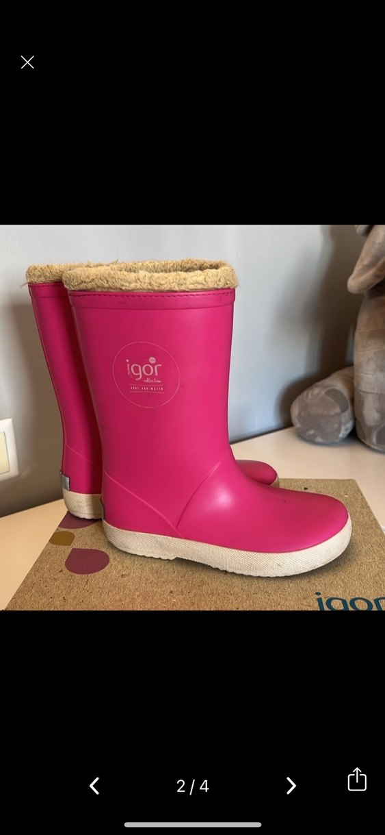 Kız Çocuk Pembe Kürklü Lastik Çizme - Görsel 2