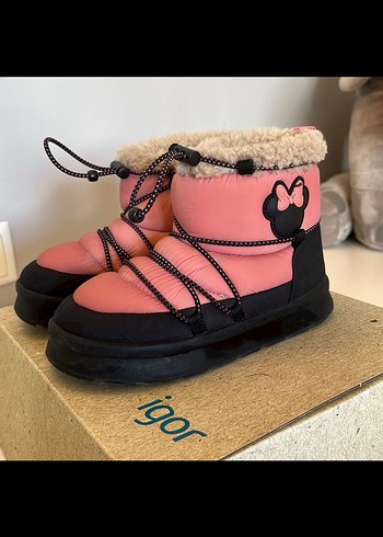 Kız Çocuk Pembe Kürklü Lastikli Bot - Görsel 3