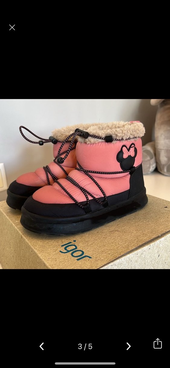 Kız Çocuk Pembe Kürklü Lastikli Bot - Görsel 3