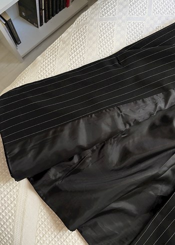 universal Beden Siyah Çizgili Kadın Blazer Ceket