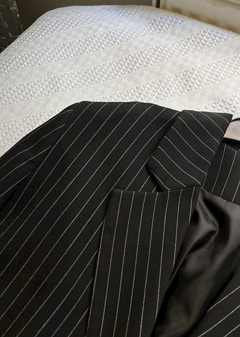 Mango Siyah Çizgili Kadın Blazer Ceket