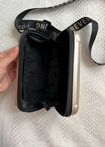 Zara Bej Gri Baskılı Fermuarlı Kadın Çapraz Çanta