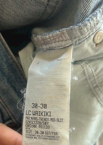 30 Beden mavi Renk Kadın Mavi Bol Kesim Midi Denim Jean