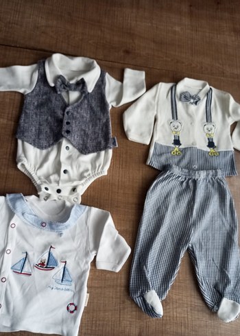 3 adet Bebek Erkek Takımı