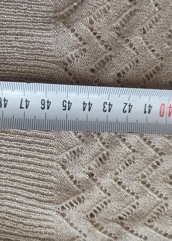 s Beden ten rengi Renk Bej Bohem Kısa Kollu Örgü Kadın Kazak