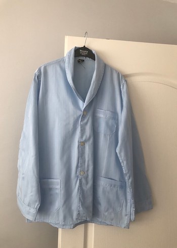 Düğmeli Mavi Erkek Pijama Takımı - Görsel 2