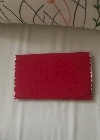 Düğmeli Kırmızı Nakışlı Kadın Cüzdanı - Görsel 2