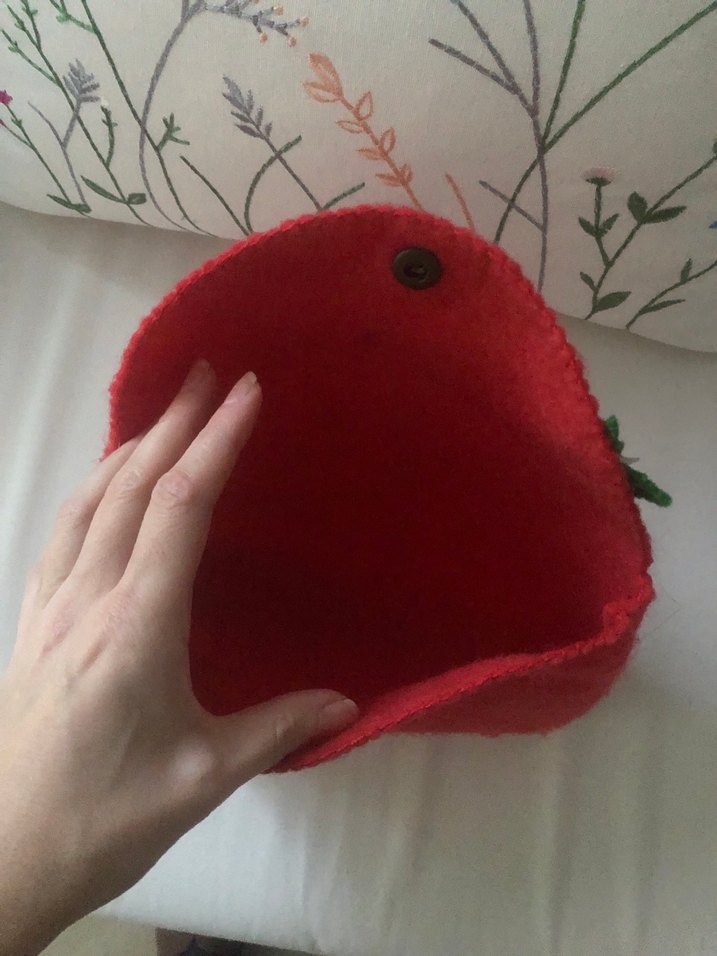 Nakışlı Kırmızı Kadın Clutch Çanta - Görsel 2