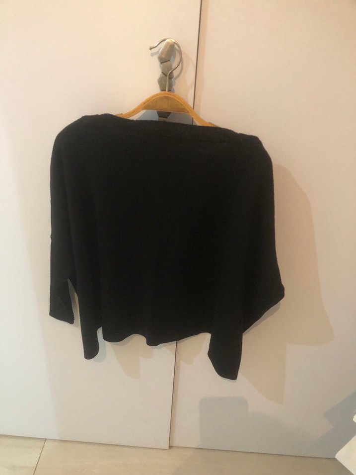 Gri Puantiyeli Kısa Triko Kadın Kazak - Görsel 2