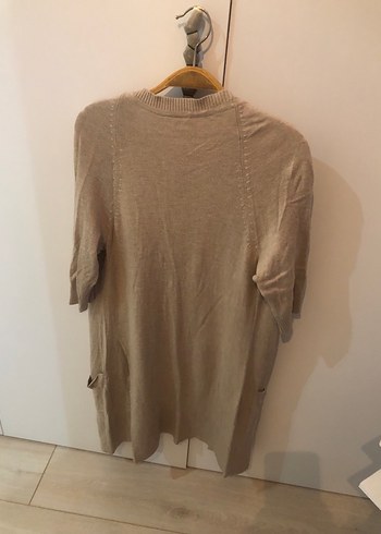 Bej Düğmeli uzun hırka - Görsel 2