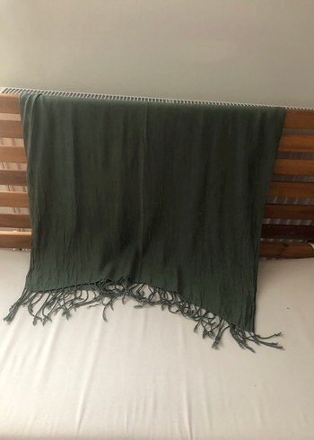 Kadın  Haki Bohem Drape Şal - Görsel 2