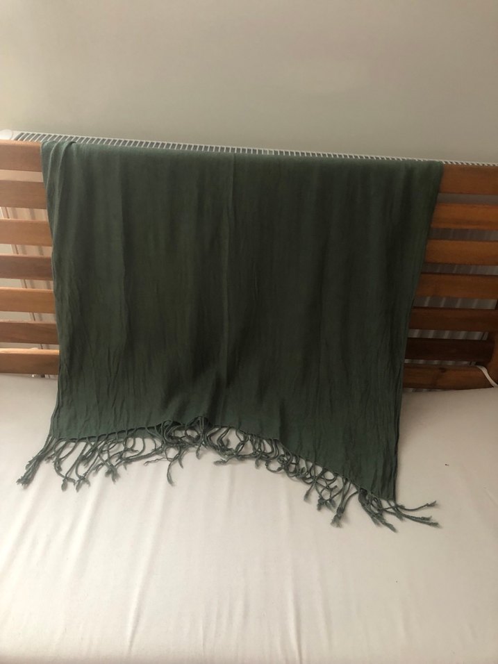 Kadın  Haki Bohem Drape Şal - Görsel 2